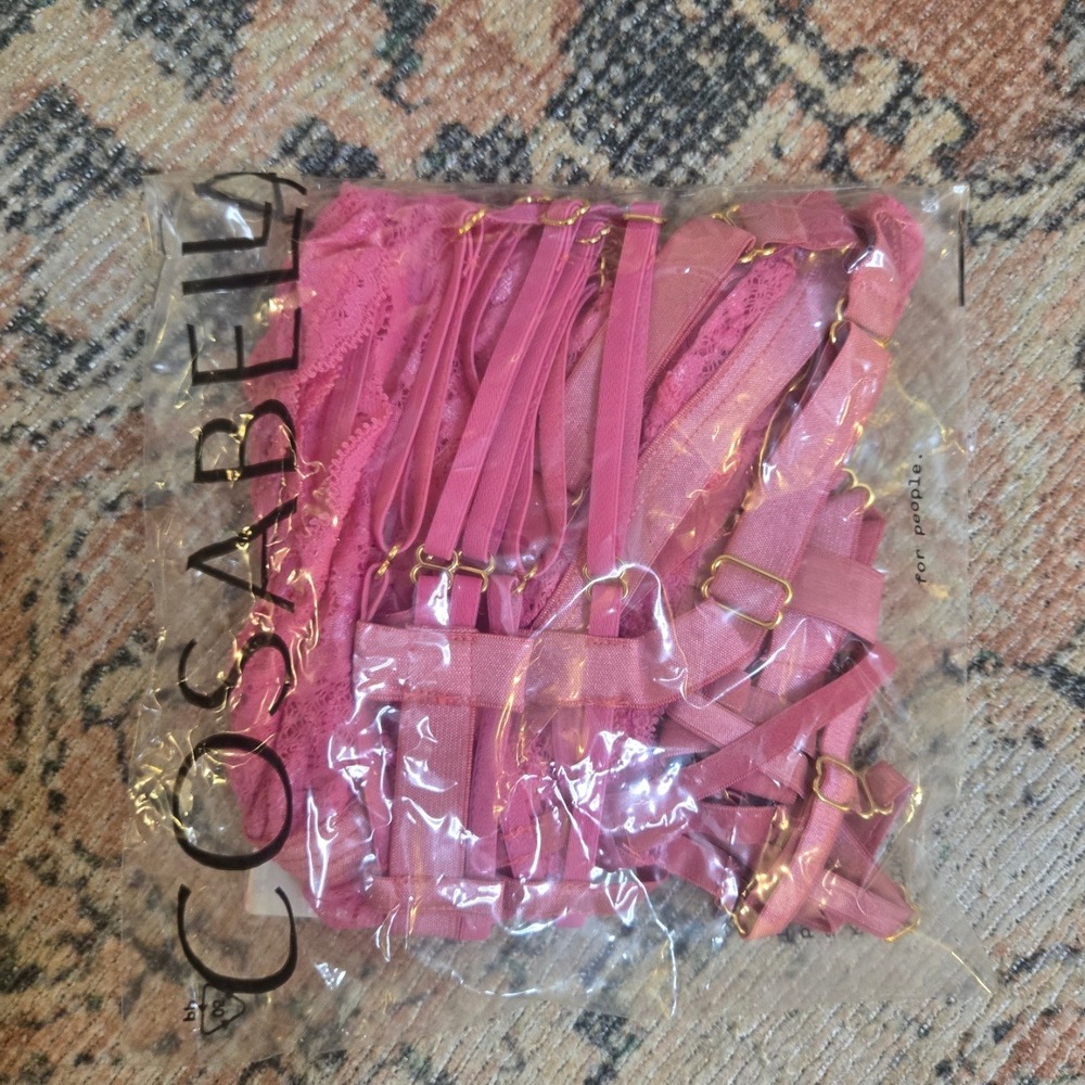 Cosabella Cropped Cami Women Medium Pink New Never Say Never Tie Me Down Curvy - Picture 2 of 7
